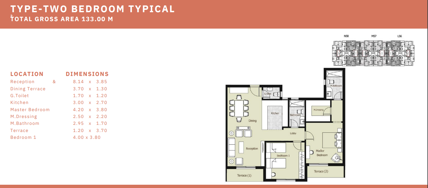 Floor plan for apartment at Azad Views