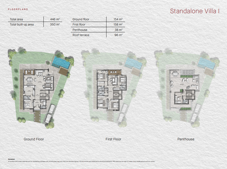 Floor plan for villa at Tawny