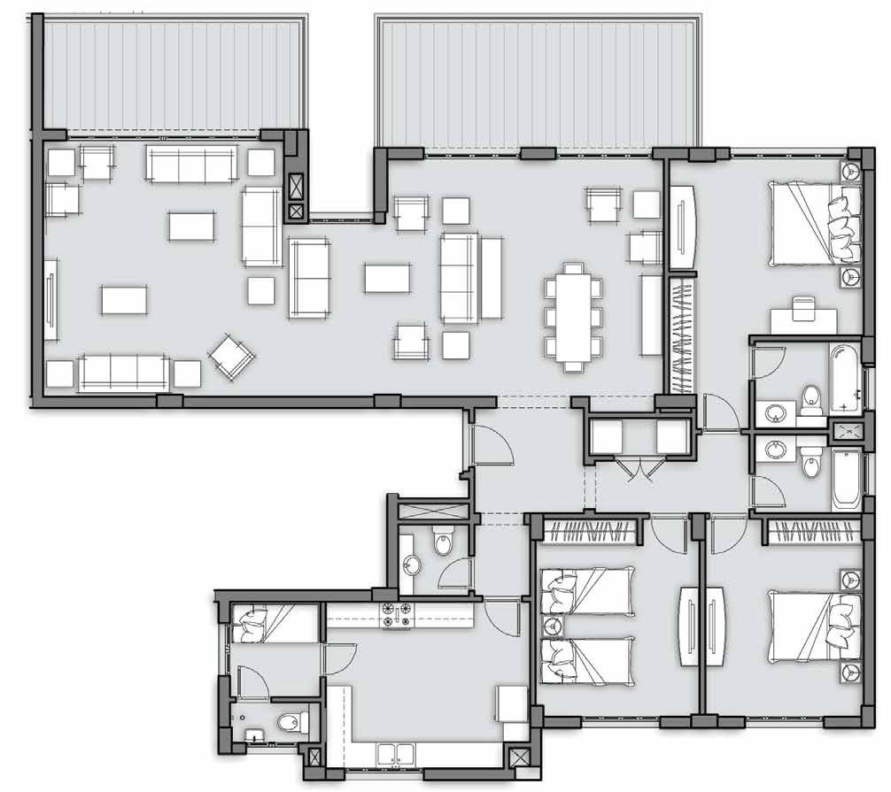 Floor plan for penthouse at Uptown Cairo