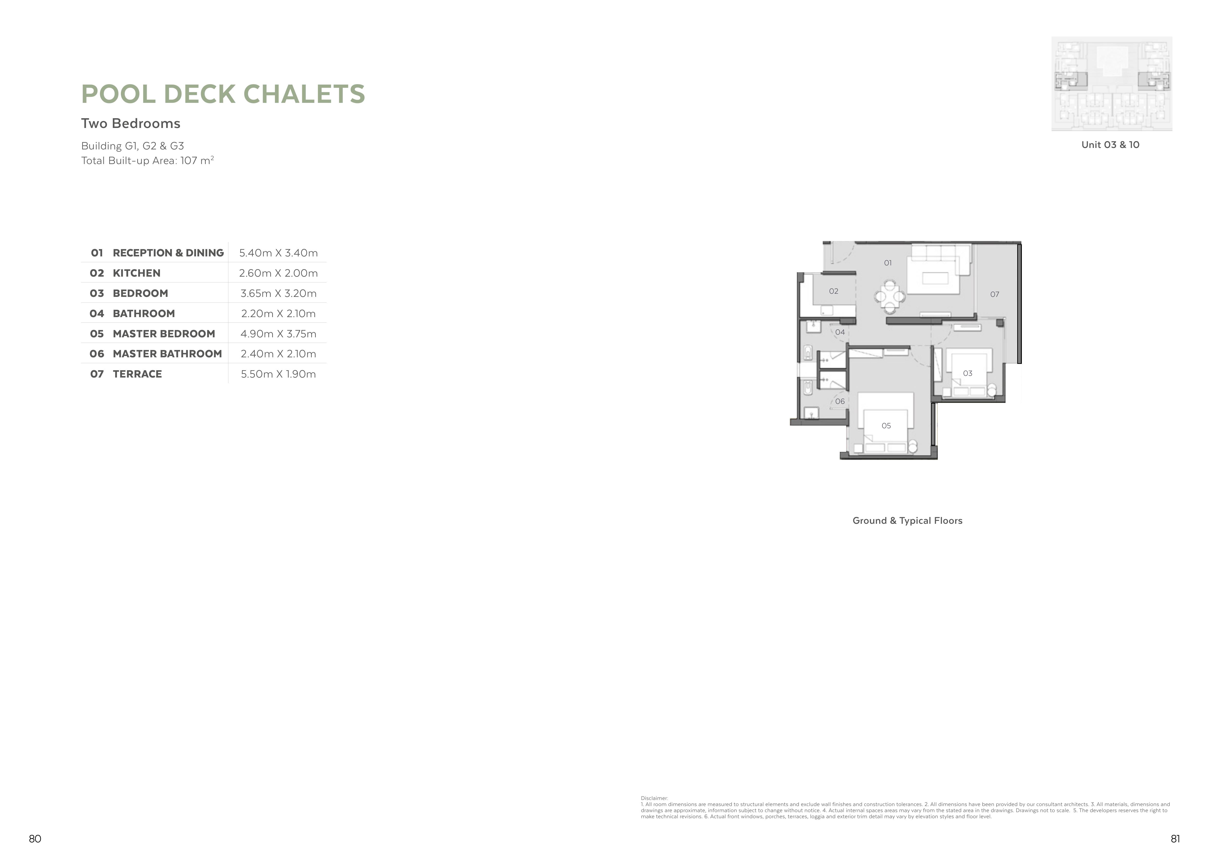 Floor plan for chalet at Kai Sokhna