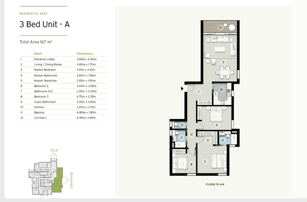 Floor plan for apartment at ZED
