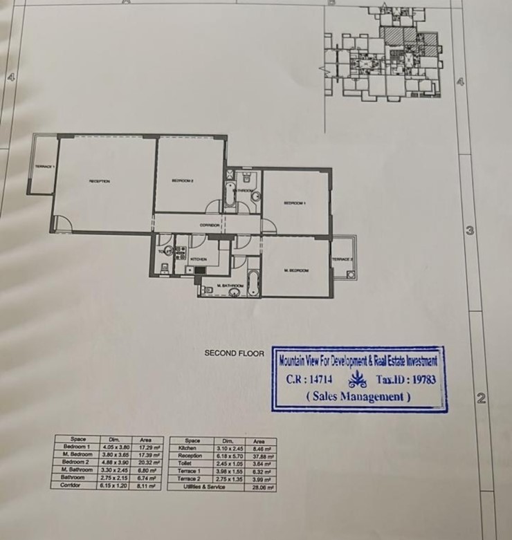Floor plan for apartment at Mountain View ICity New Cairo