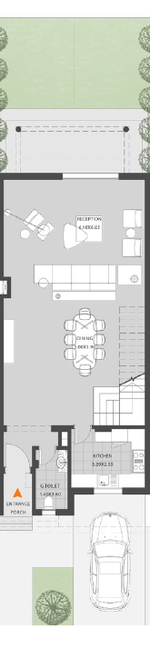 Floor plan for townhouse at O West Orascom