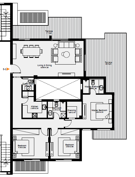 Floor plan for penthouse at O West Orascom