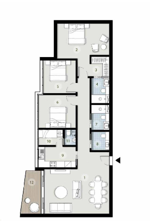 Floor plan for apartment at ZED