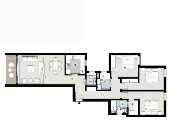 Floor plan for apartment at ZED