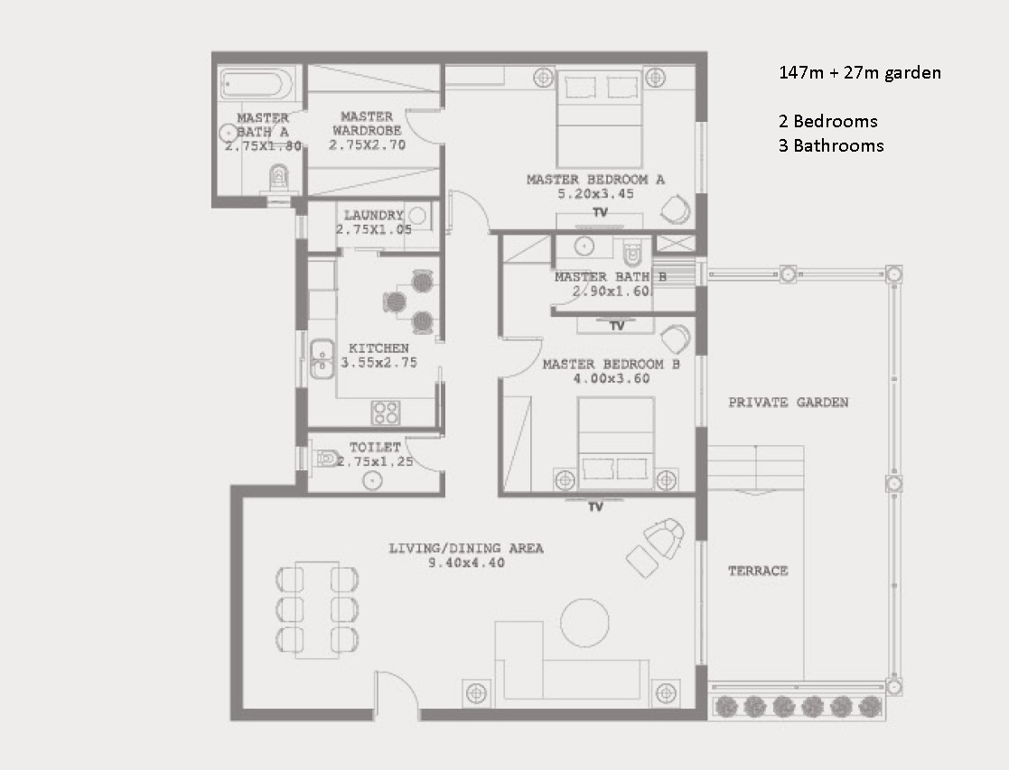 Floor plan for apartment at Hyde Park