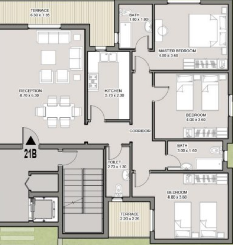 Floor plan for apartment at Taj City