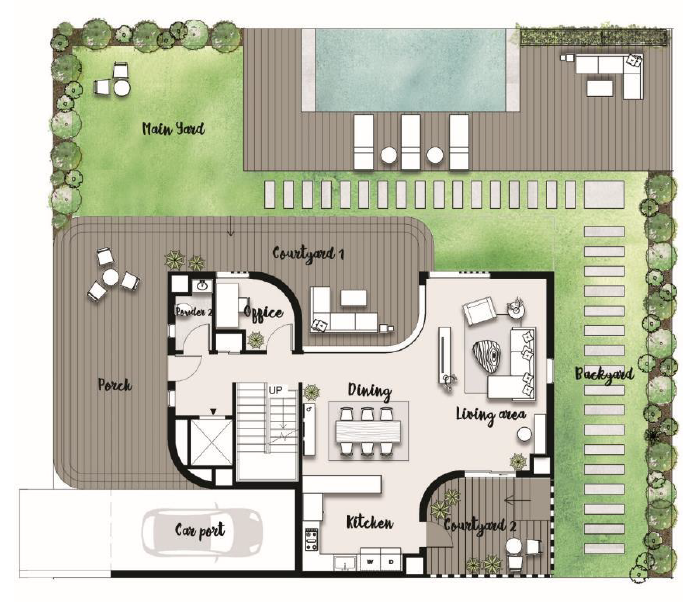 Floor plan for villa at Kinda
