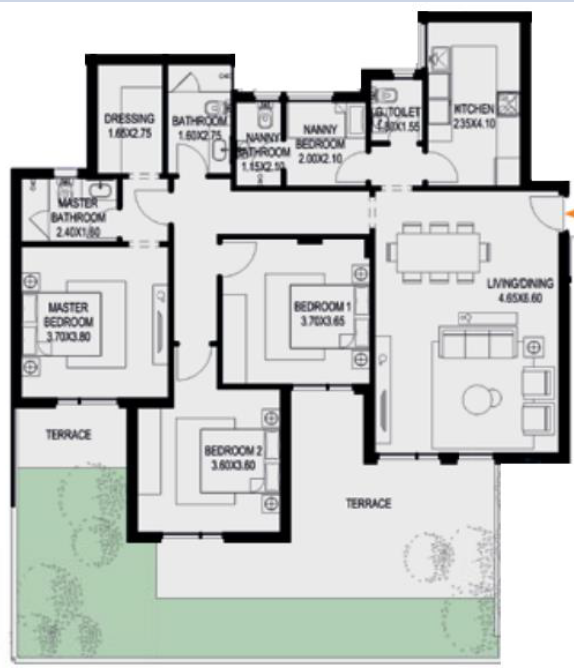 Floor plan for apartment at O West Orascom