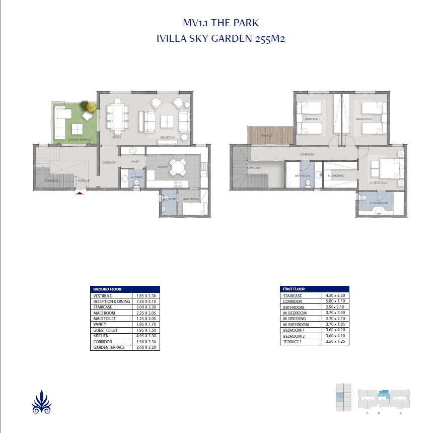 Floor plan for duplex at Mountain View 1.1
