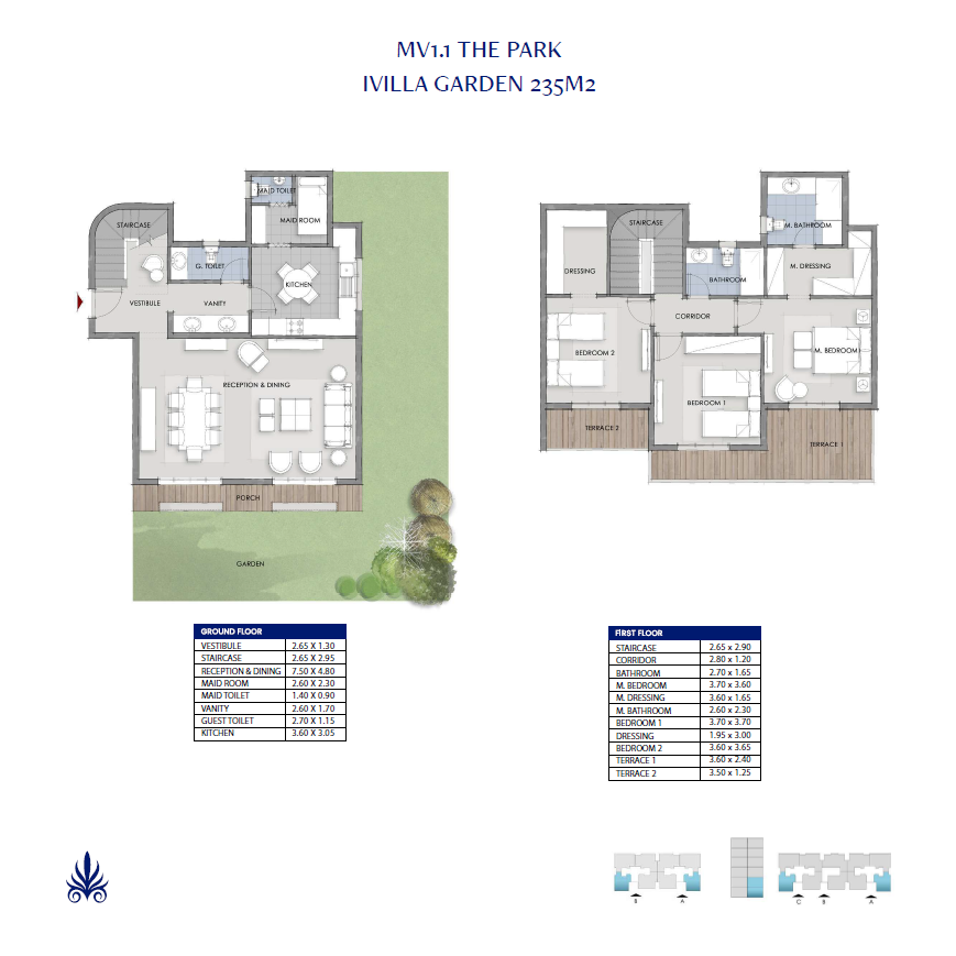 Floor plan for duplex at Mountain View 1.1