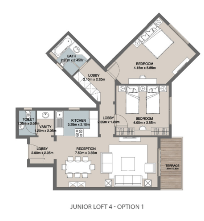 Floor plan for apartment at The Loft
