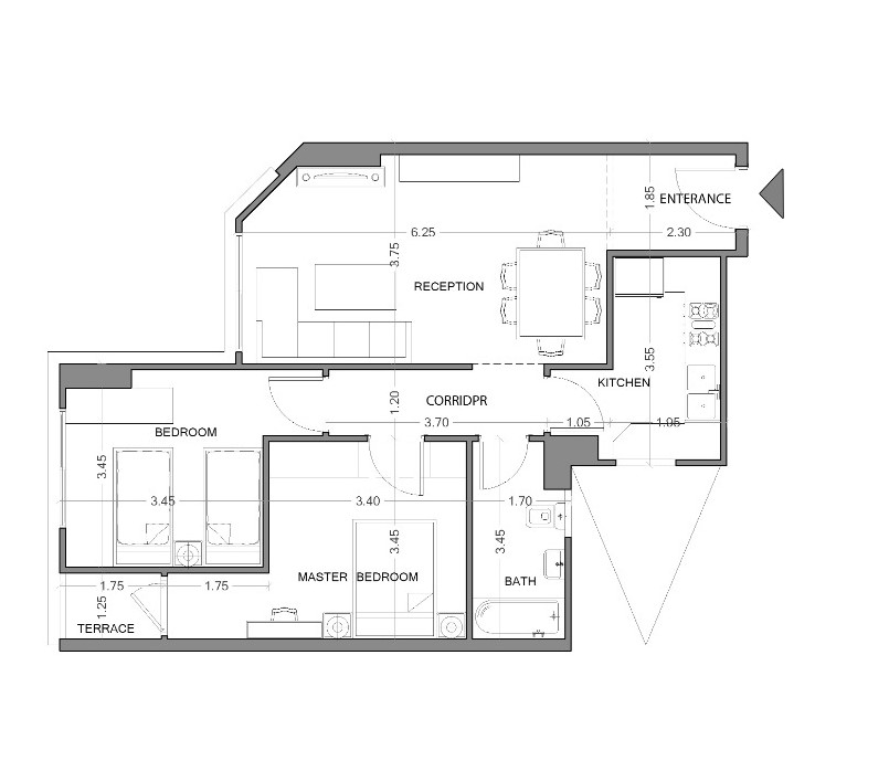 Floor plan for apartment at Degla Land Mark