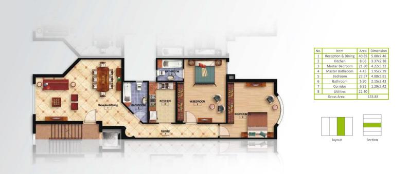 Floor plan for apartment at Mountain View Hyde Park