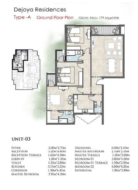 Floor plan for apartment at De Joya 1