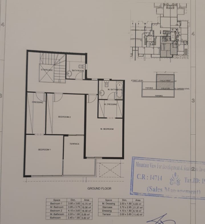 Floor plan for apartment at Mountain View ICity New Cairo