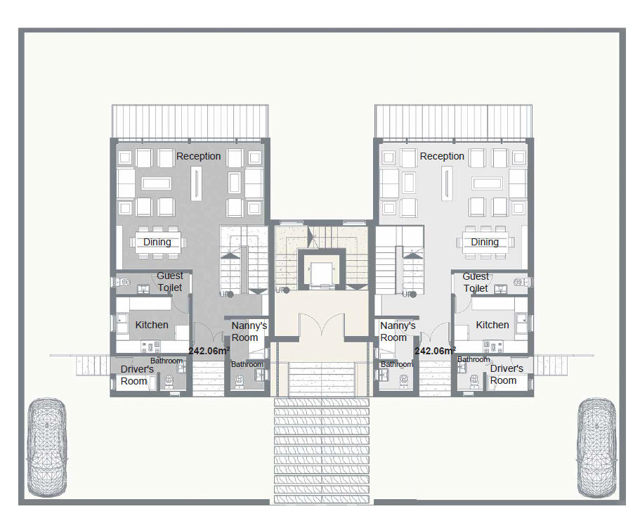 Floor plan for duplex at Palm Hills Alexandria