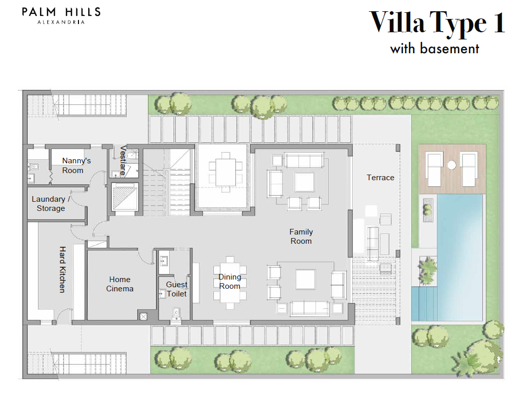 Floor plan for villa at Palm Hills Alexandria