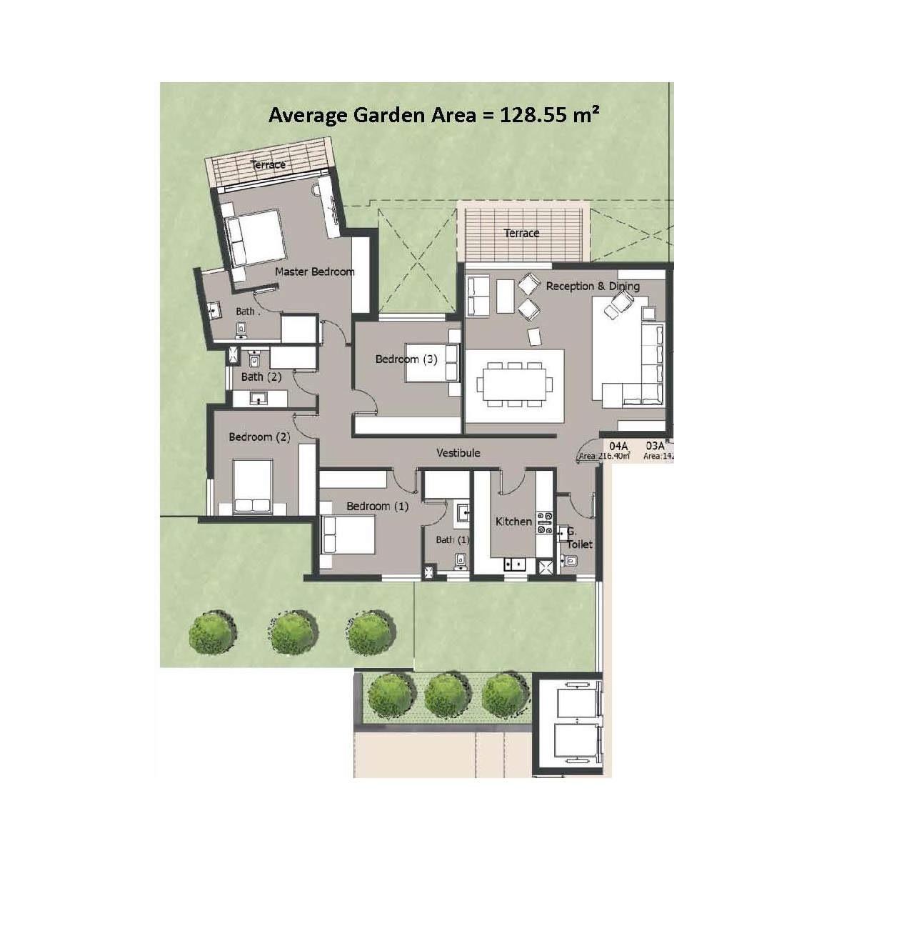 Floor plan for apartment at Palm Hills New Cairo
