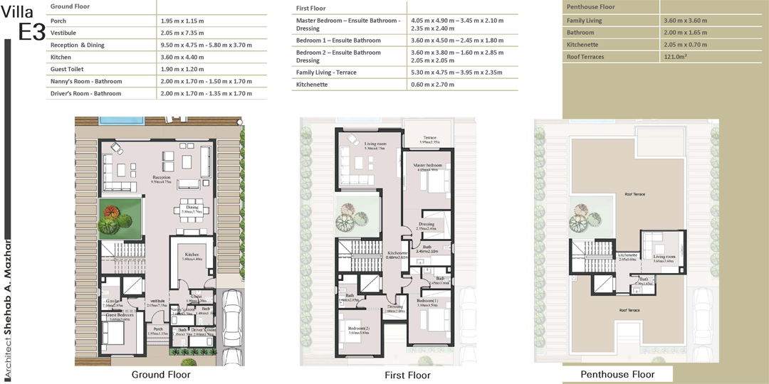 Floor plan for villa at Palm Hills New Cairo