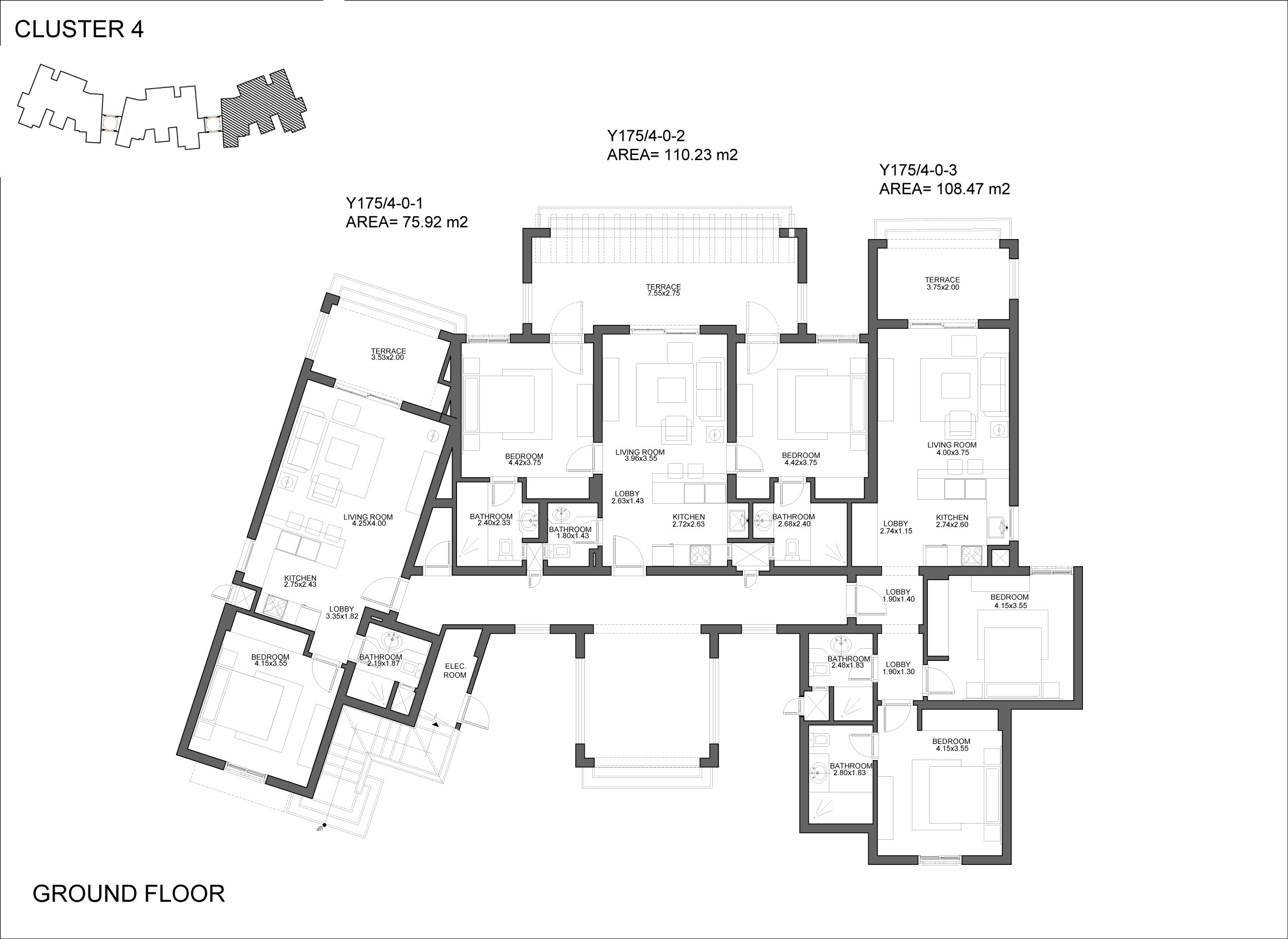 Floor plan for apartment at Sabina