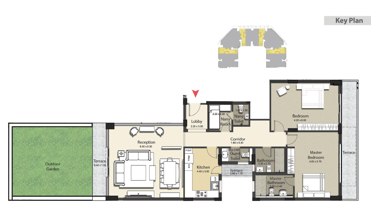 Floor plan for apartment at Pyramid Hills