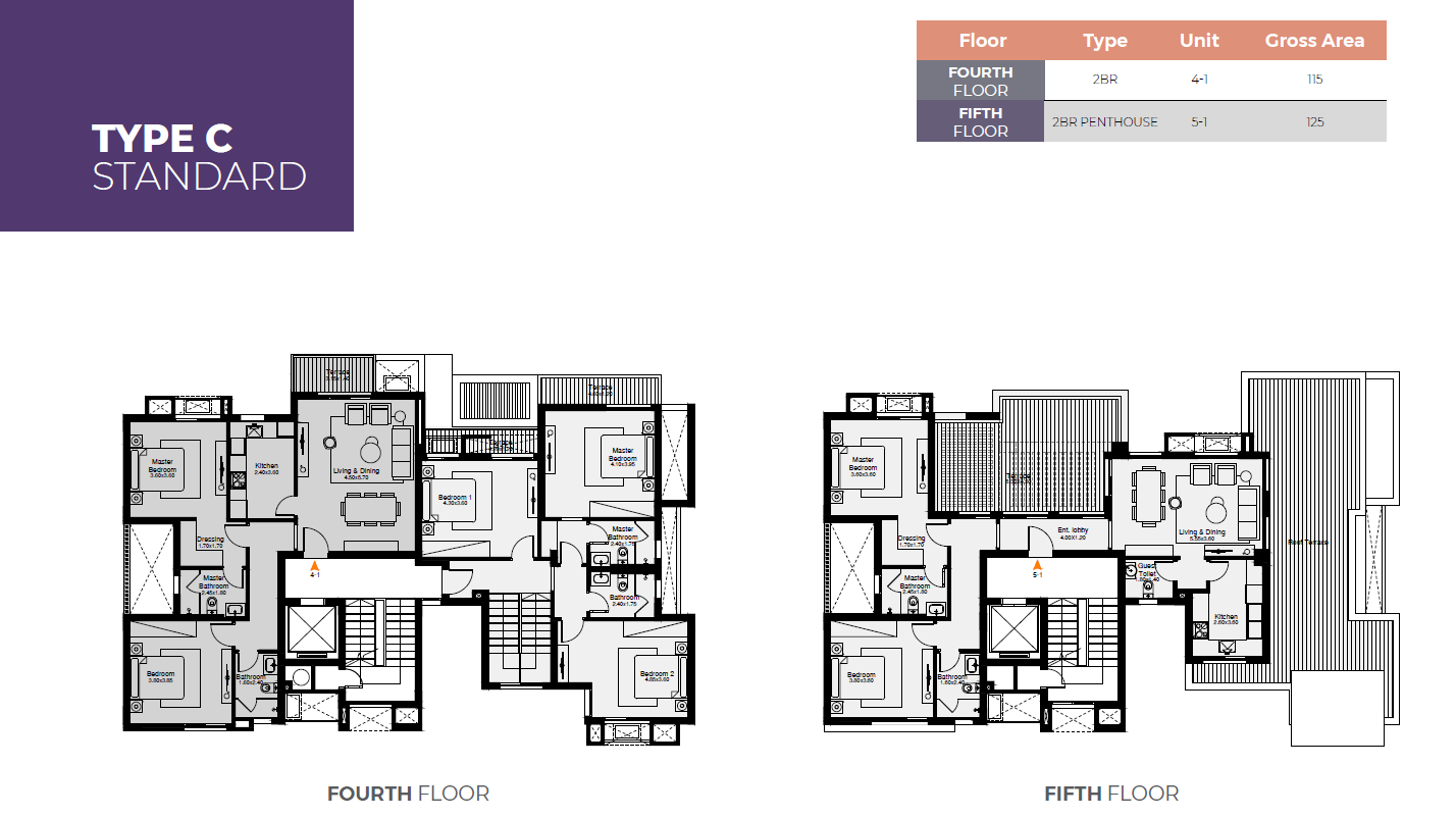 Floor plan for penthouse at O West Orascom
