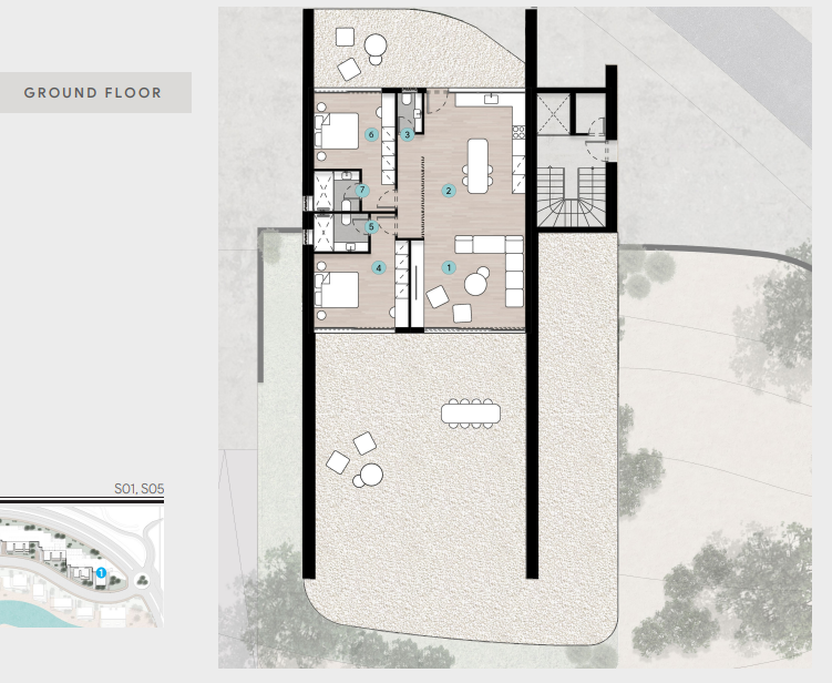 Floor plan for chalet at Azha North Coast