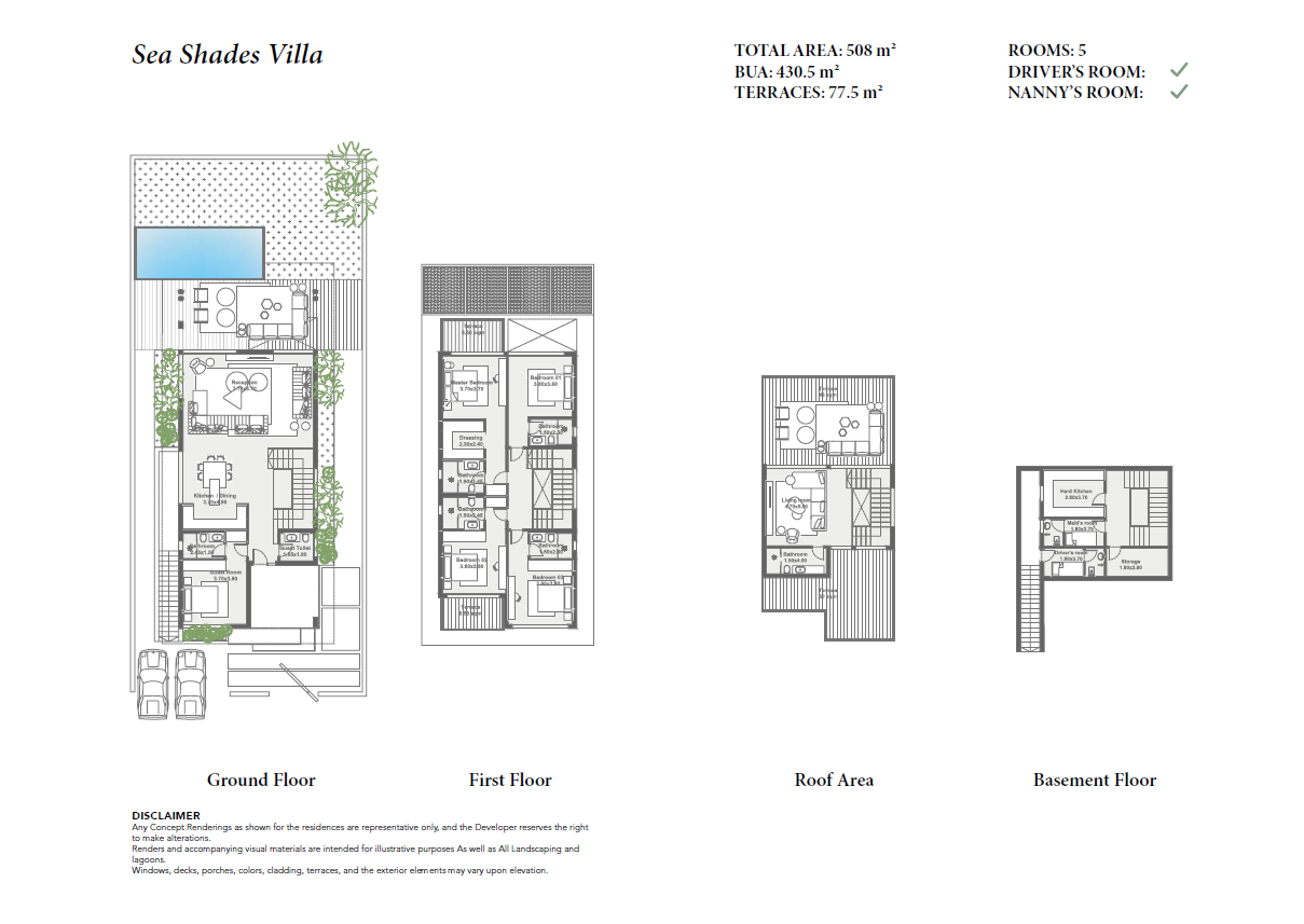 Floor plan for penthouse at Zoya Ghazala Bay
