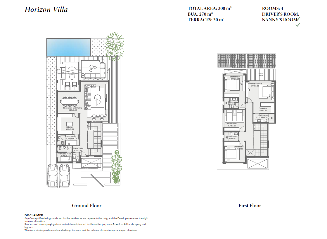 Floor plan for  at Zoya Ghazala Bay