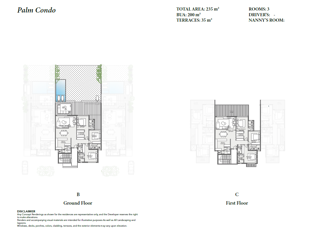 Floor plan for apartment at Zoya Ghazala Bay