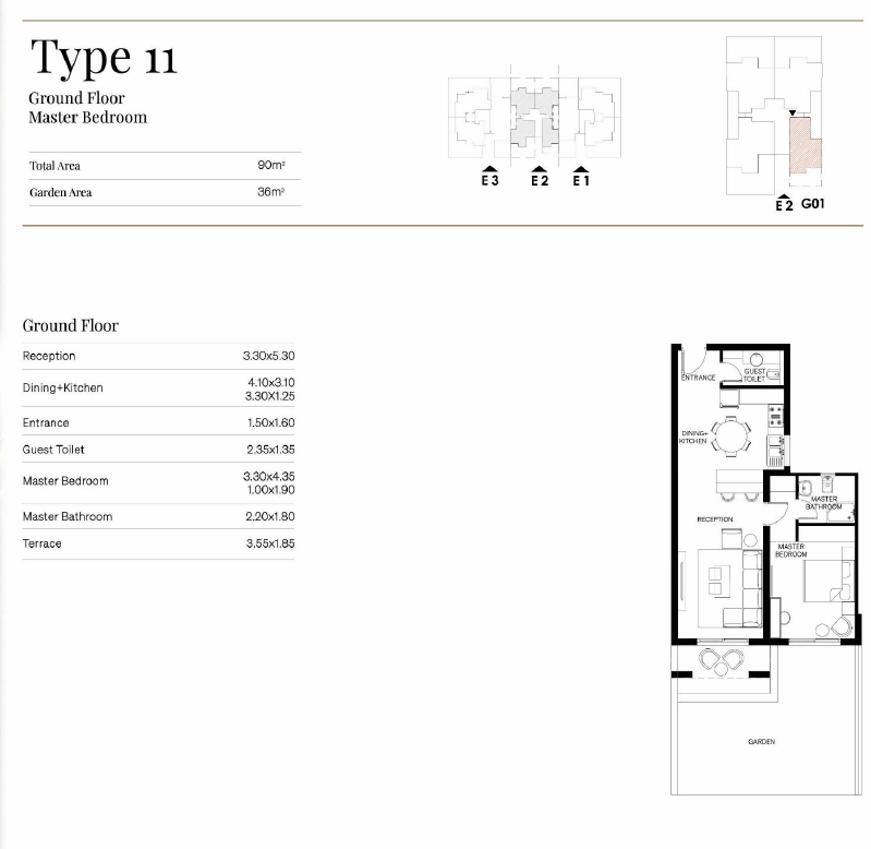 Floor plan for apartment at Trio