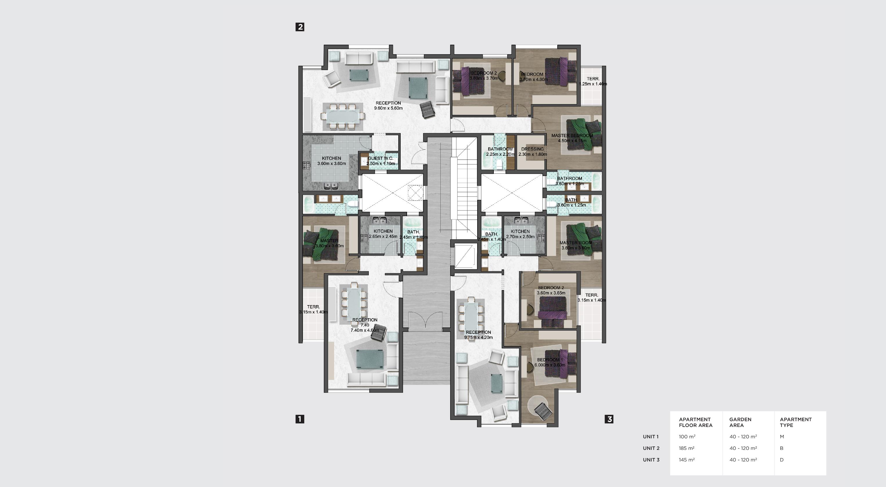 Floor plan for apartment at Fifth Square Al Marasem