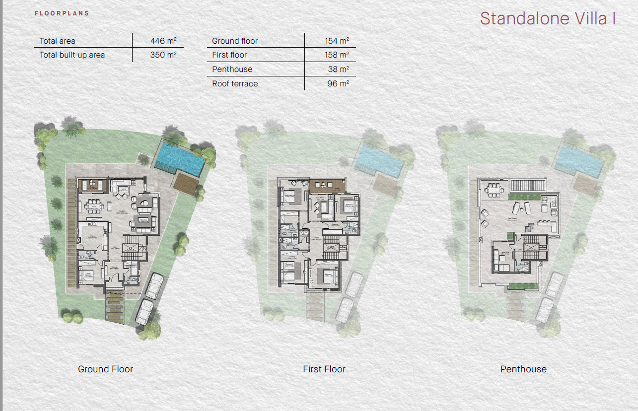 Floor plan for villa at Tawny