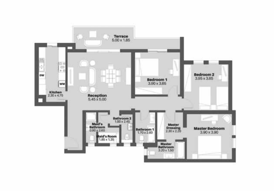 Floor plan for apartment at Cairo Festival City