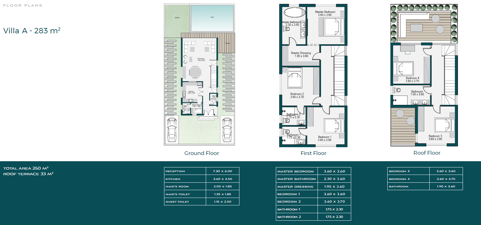 Floor plan for villa at Bloomfields