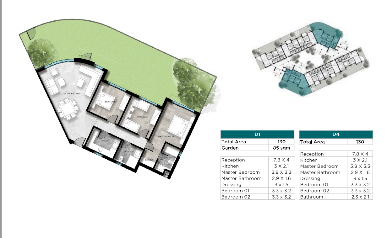 Floor plan for apartment at Kayan