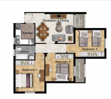 Floor plan for apartment at Ashgar City