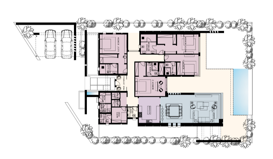 Floor plan for villa at Bay Central Residence  Soma Bay