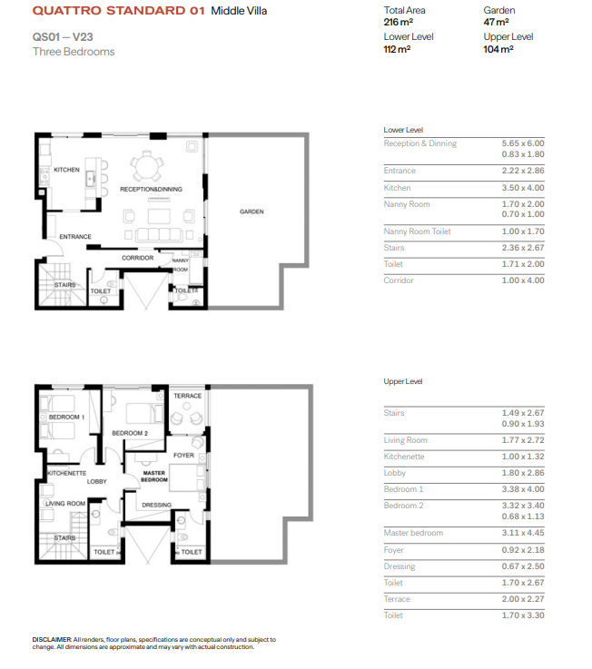 Floor plan for villa at Trio