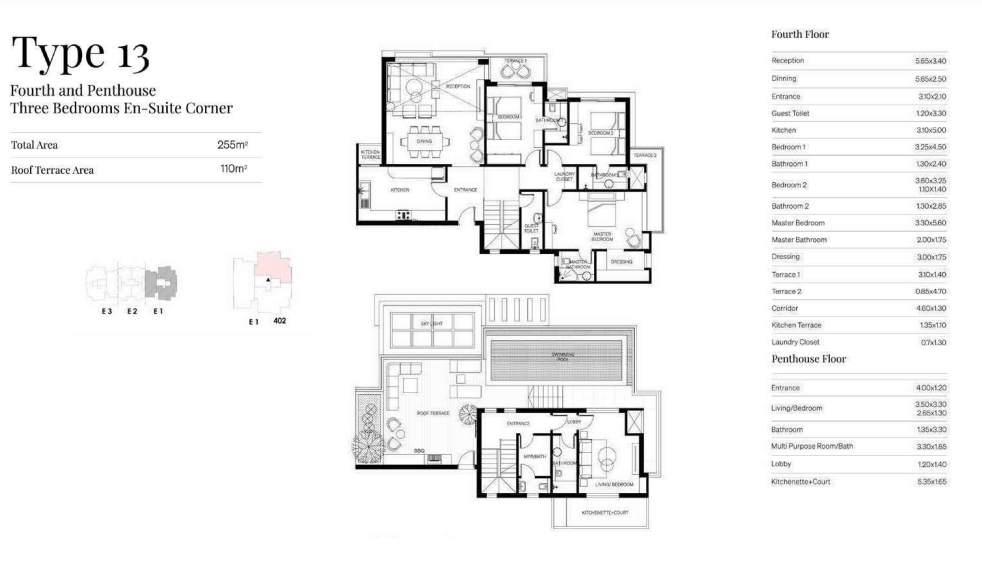 Floor plan for apartment at Trio