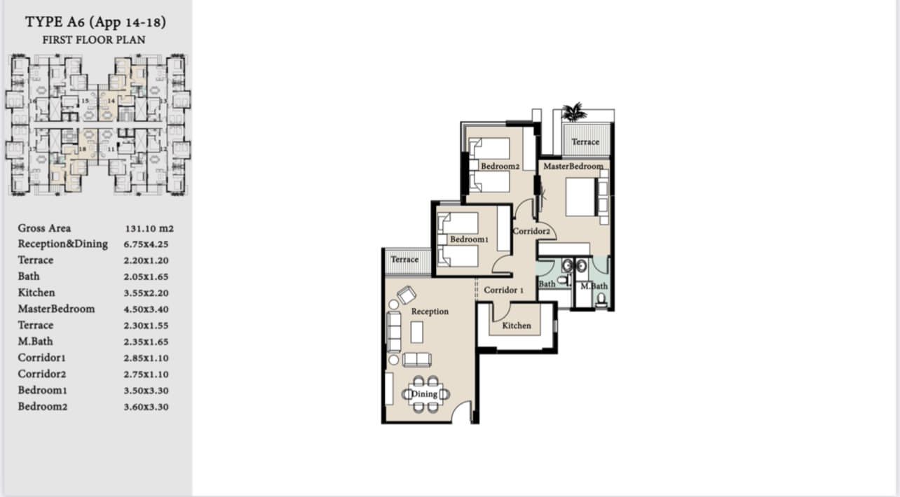 Floor plan for apartment at Yaru