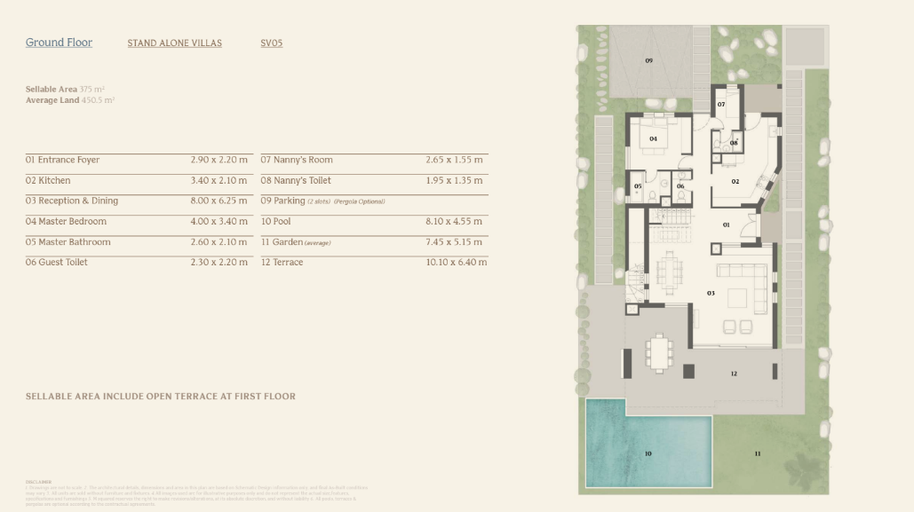 Floor plan for villa at El Masyaf