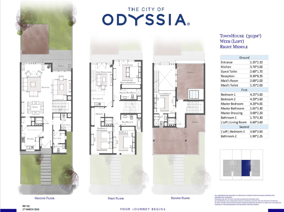 Floor plan for townhouse at The City of Odyssia