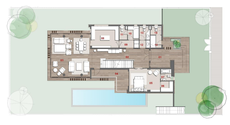 Floor plan for villa at Il Bosco New Capital