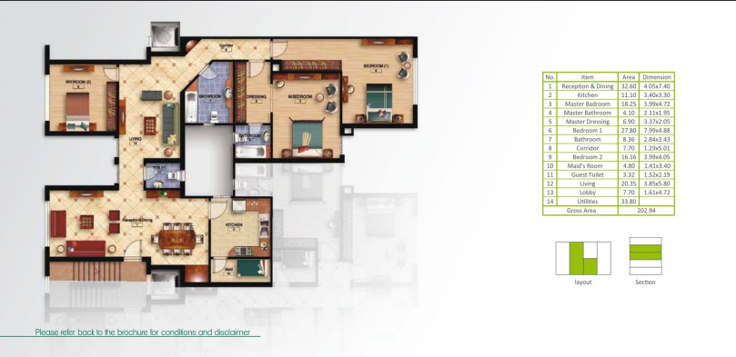 Floor plan for apartment at Mountain View Hyde Park