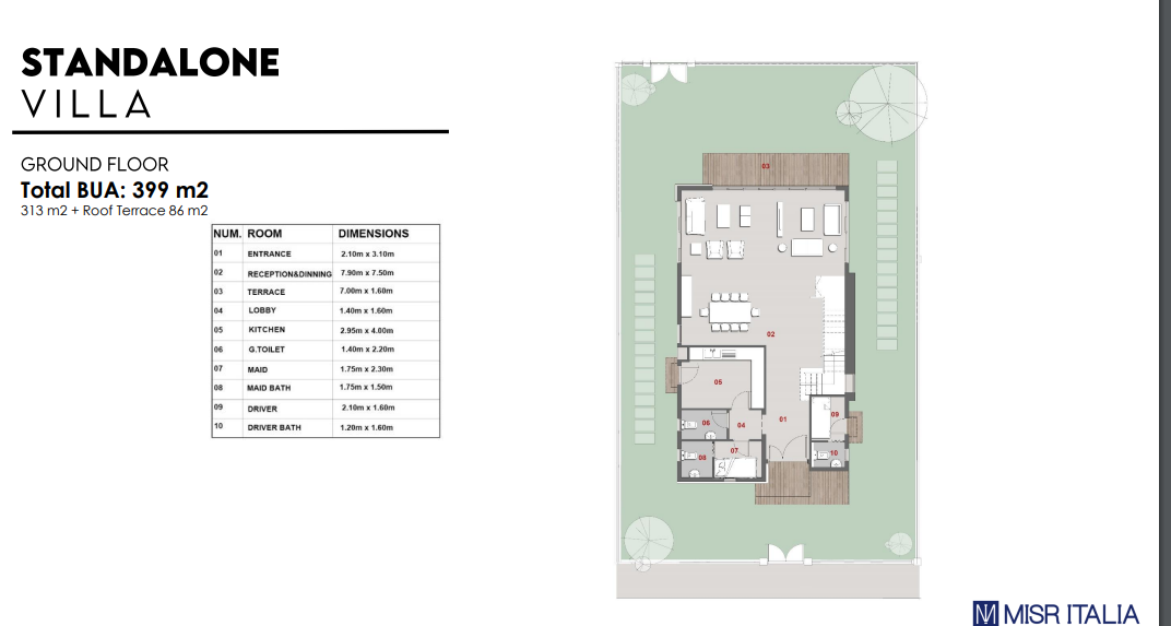 Floor plan for villa at Il Bosco New Capital