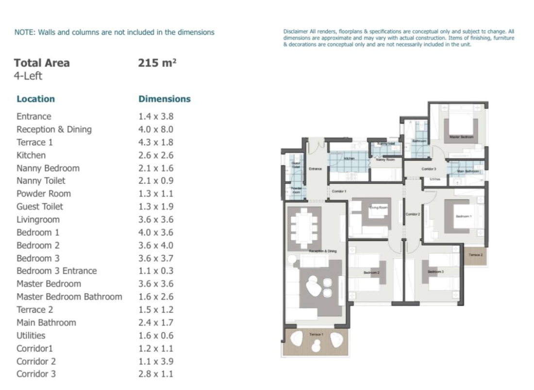 Floor plan for apartment at Castle Landmark