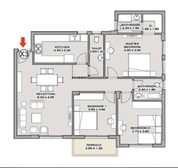 Floor plan for apartment at Taj City
